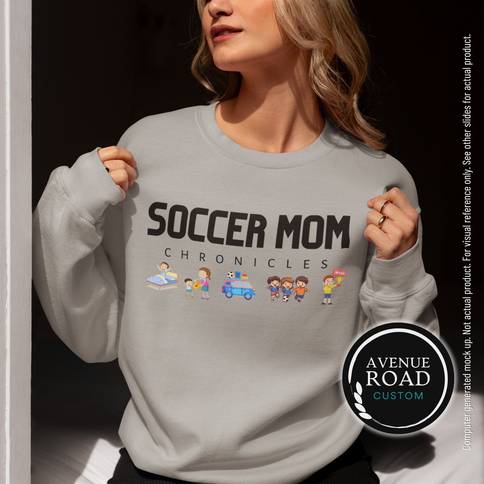 Soccer Mom Sweatshirt_Sports Gray Woman Model