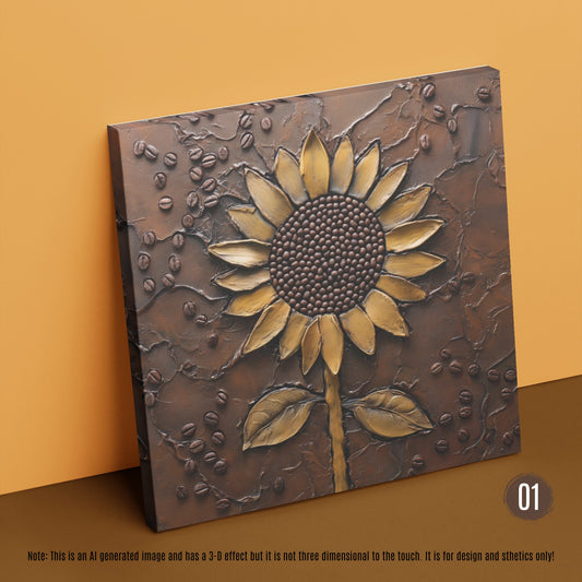 Sunflower Coffee Bean Wall Art_Display Mock up