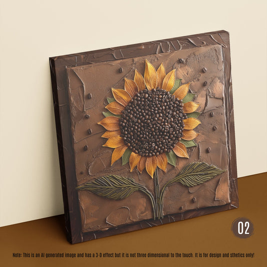 Sunflower Coffee Bean Wall Art_Display Art