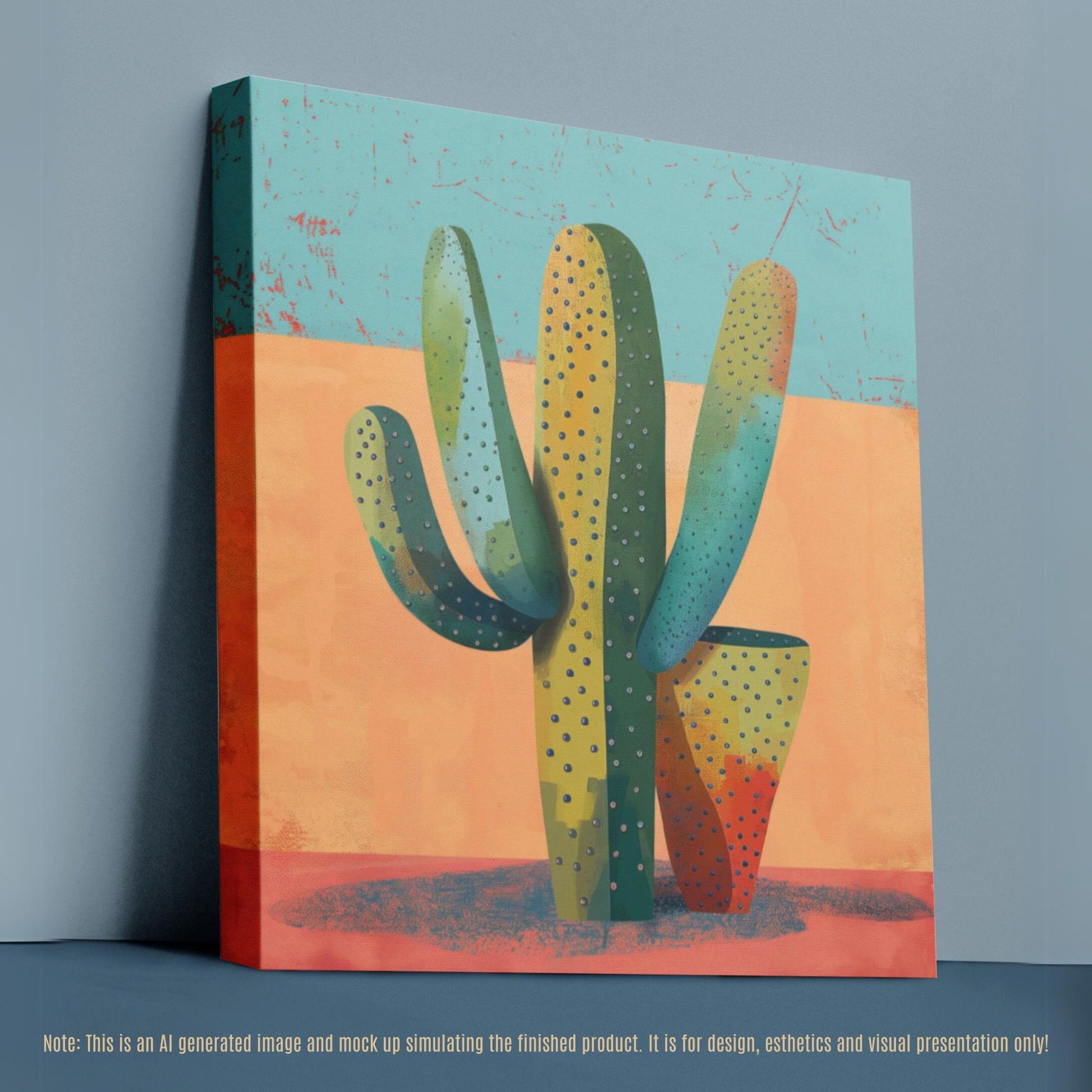 Whimsical Colorful Cactus Wall Art_Mockup