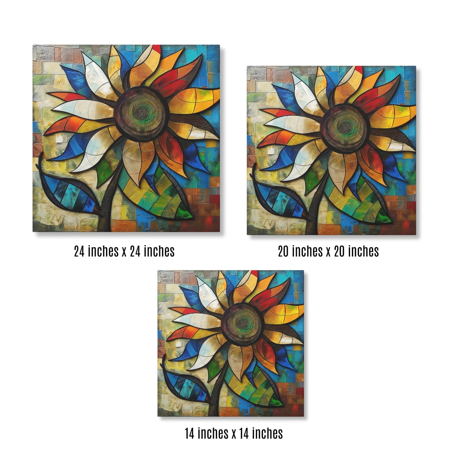 Sunflower Colorful Wall Art_Size Chart