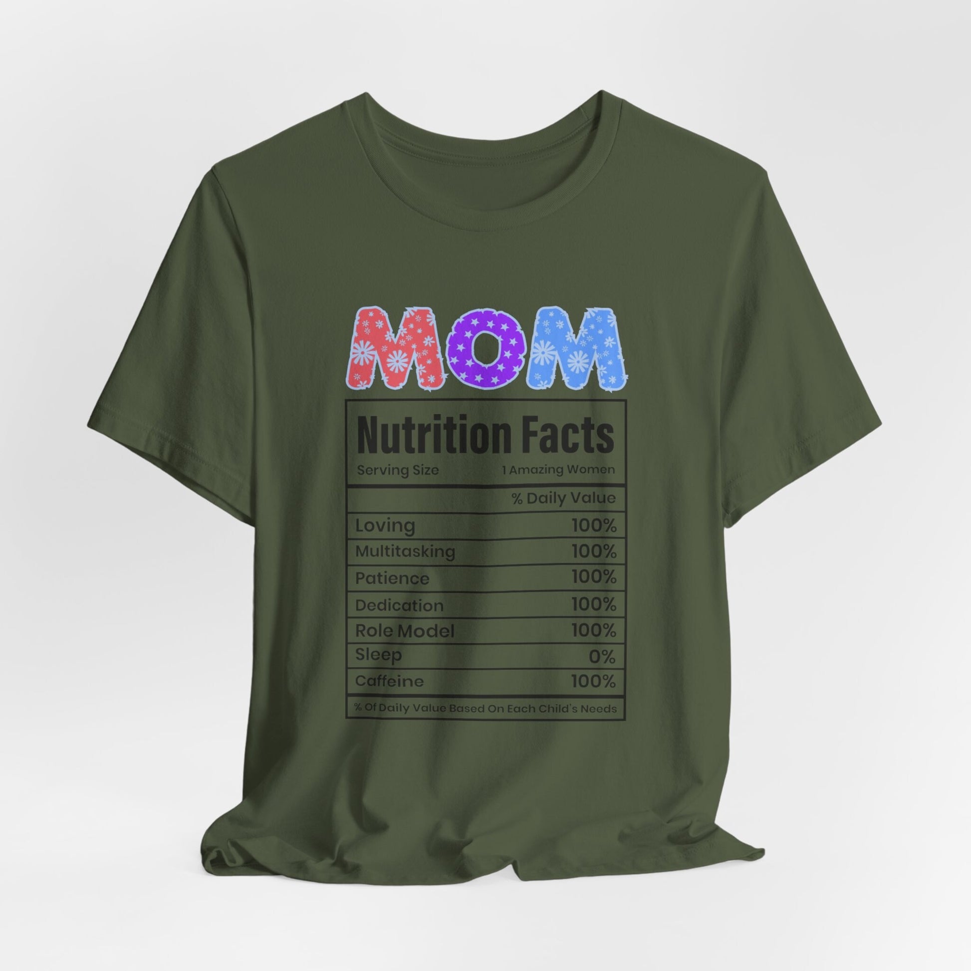 Whimsical Mother's Day Nutrition Tee_Military Green