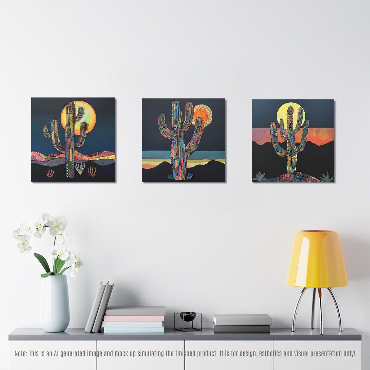 Cactus Desert-scape Wall Art_Office Decor