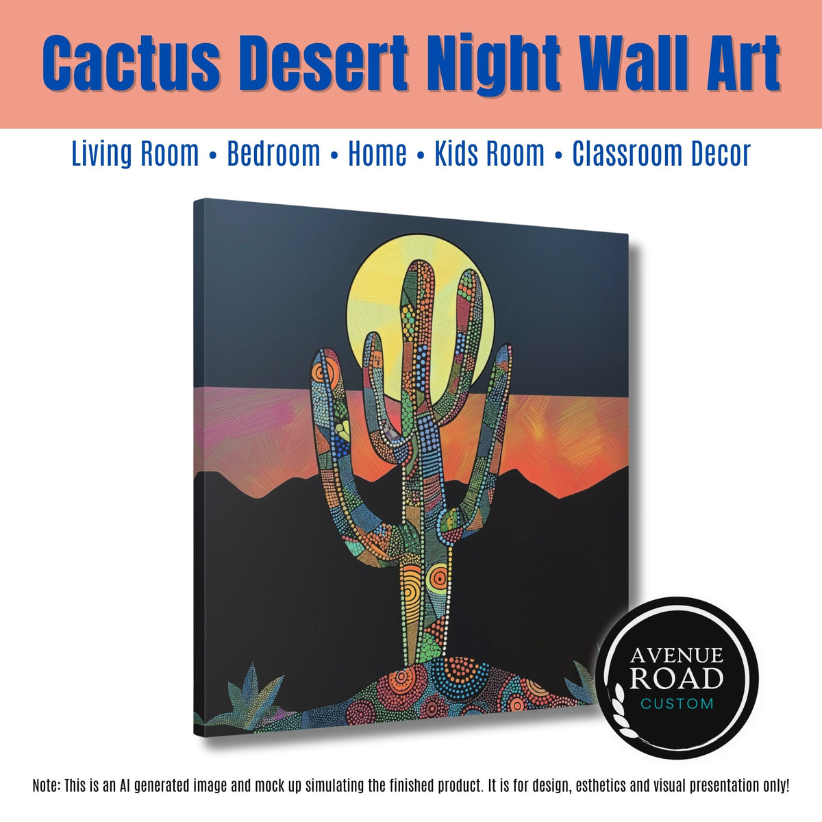 Cactus Desert-scape Wall Art_Close up