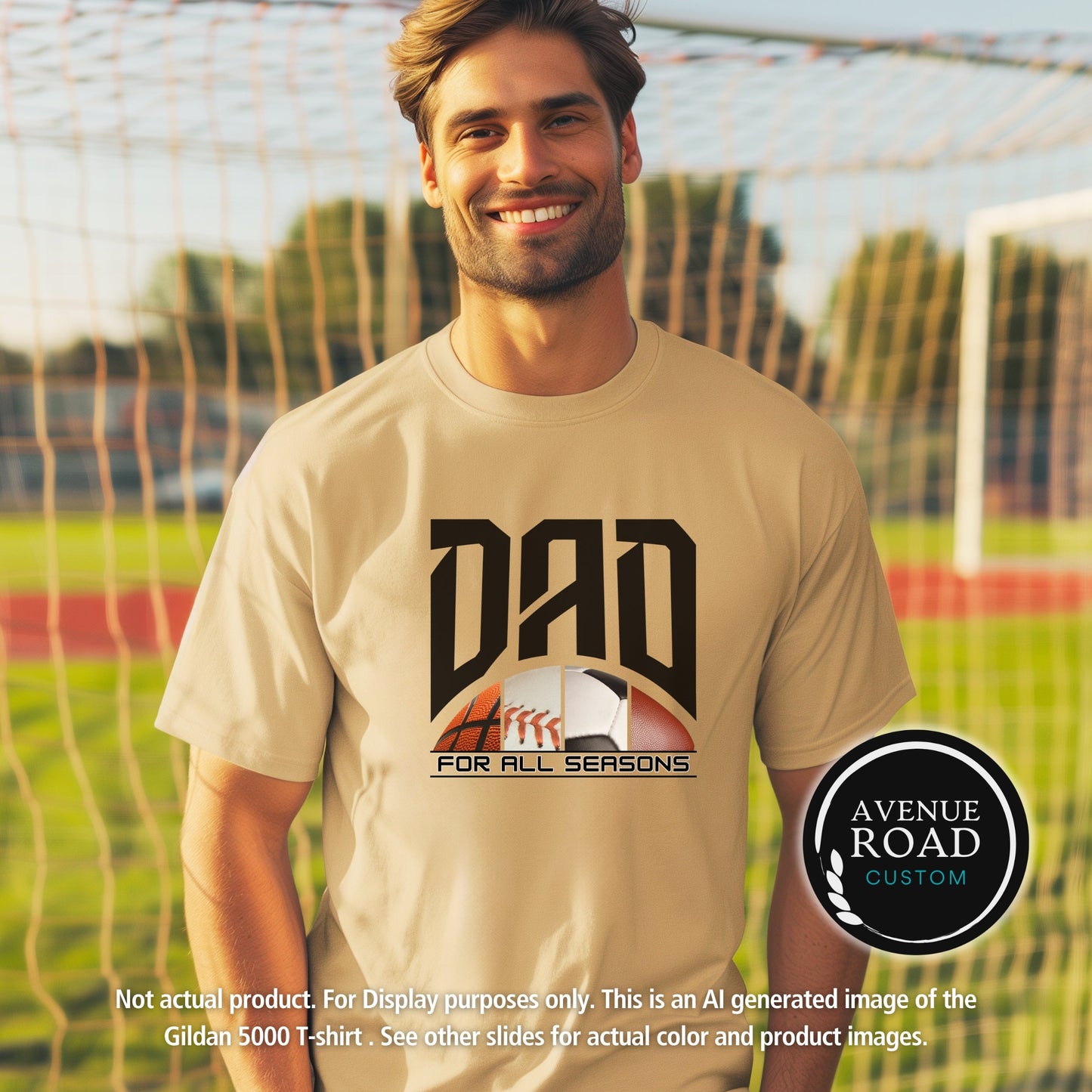 Dad Tribute Colorful T-Shirt_Sand