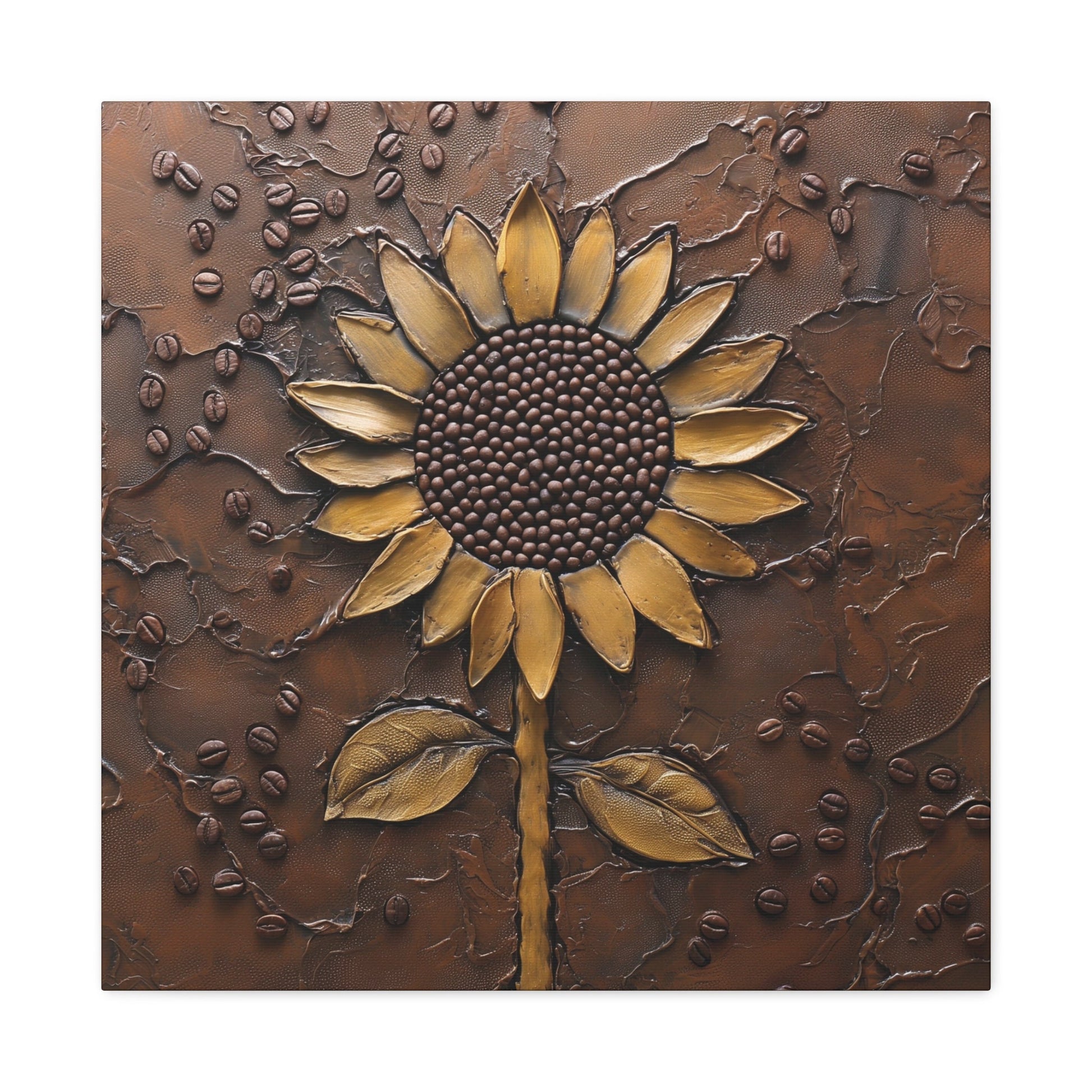 Sunflower Coffee Bean Wall Art_Front View