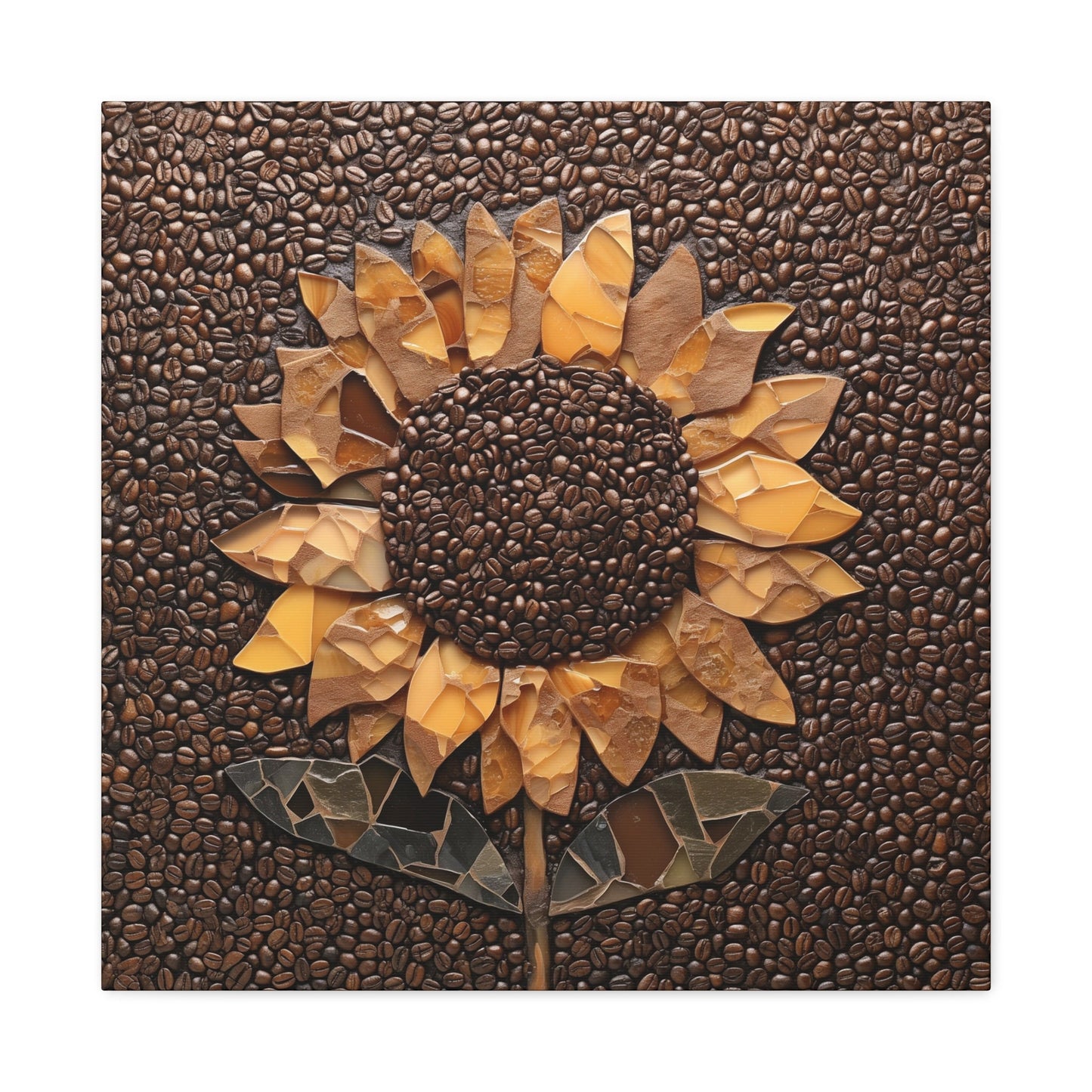 Sunflower Coffee Bean Wall Art_Front View