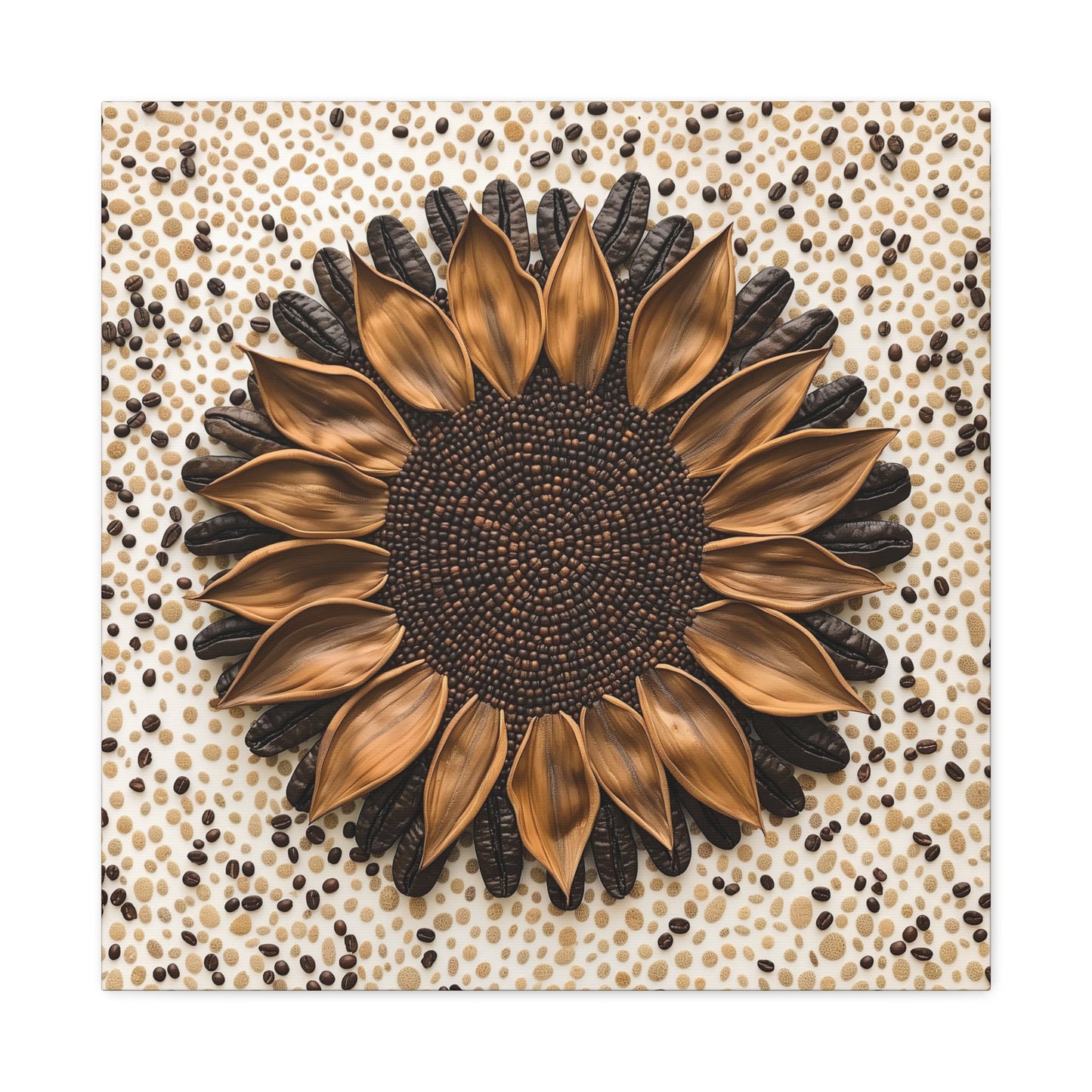 Sunflower Coffee Bean Wall Art_Front View