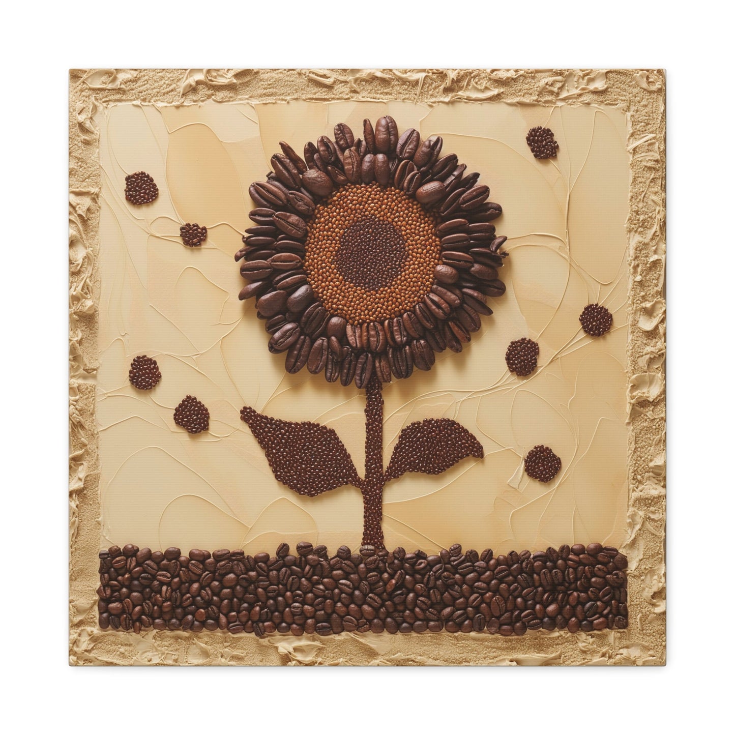 Sunflower Coffee Bean Wall Art_Front View