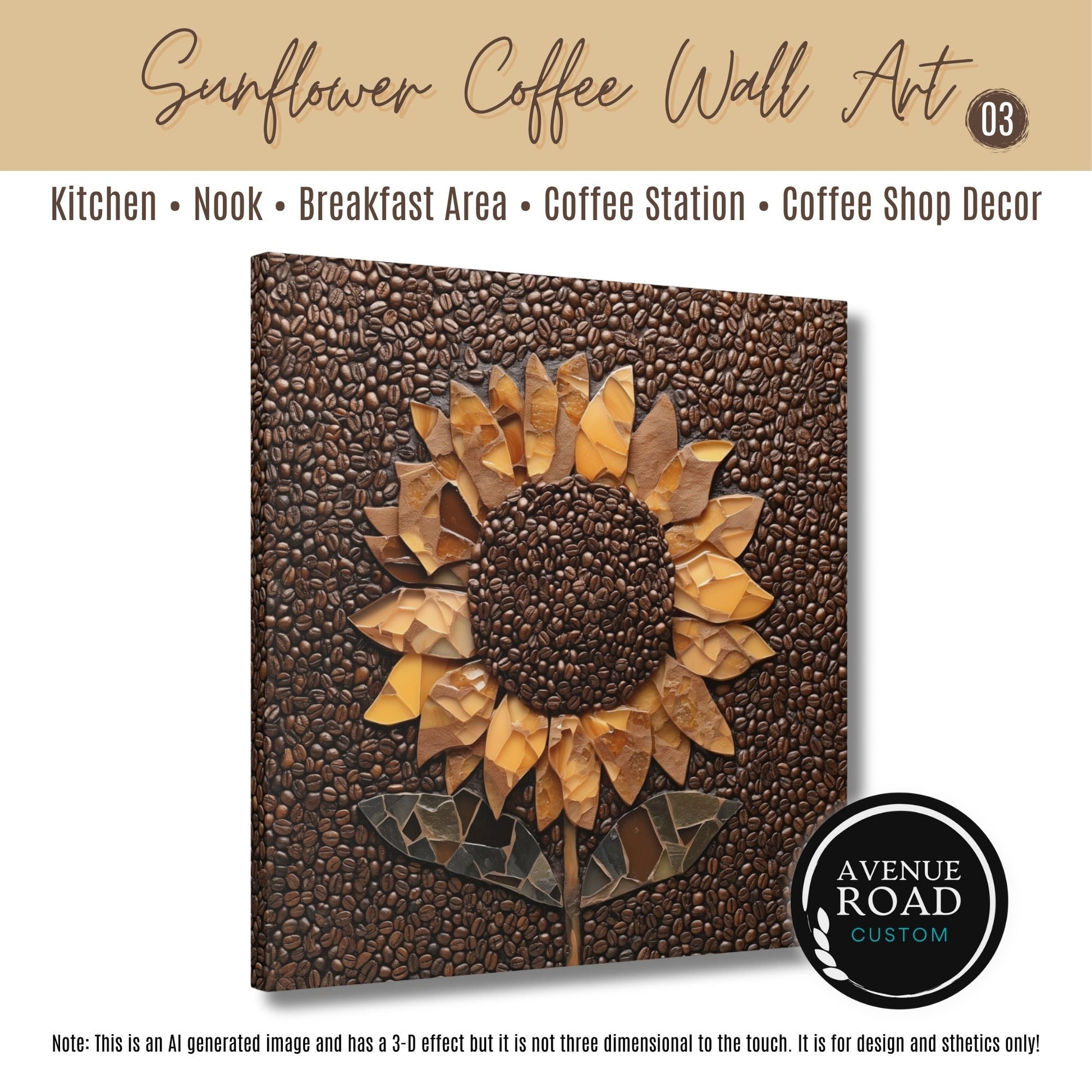 Sunflower Coffee Bean Wall Art_Kitchen Decor