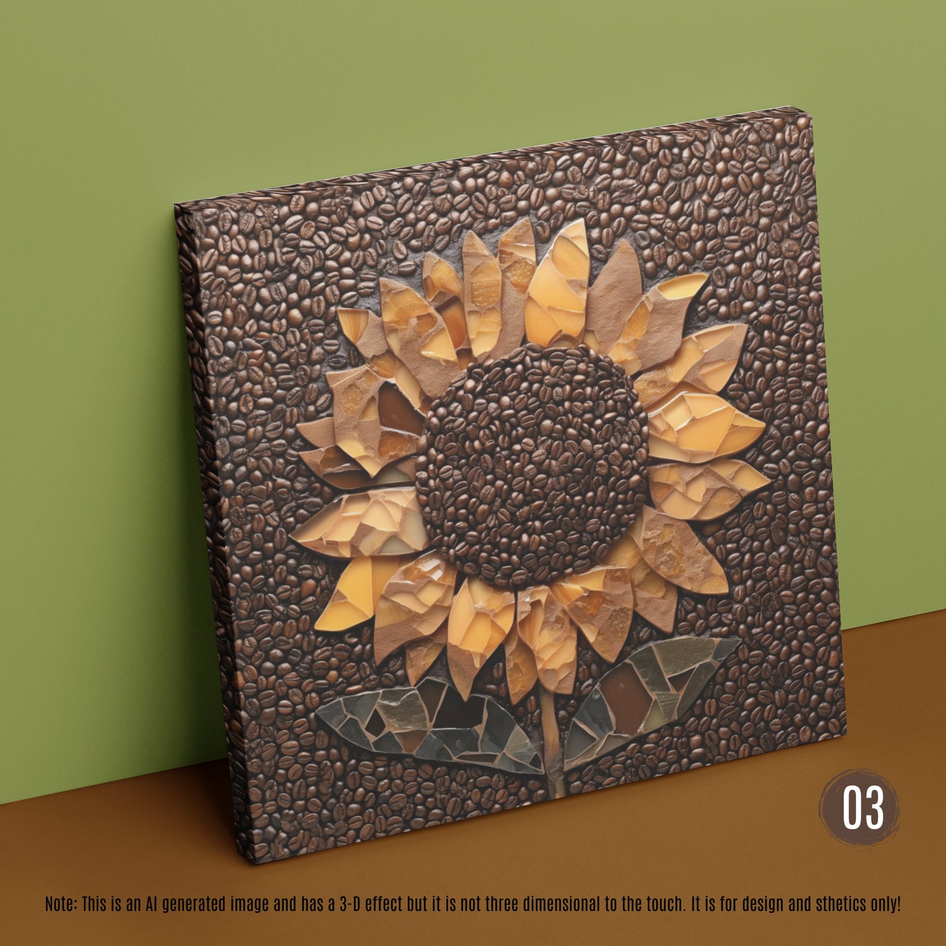 Sunflower Coffee Bean Wall Art_Display Art