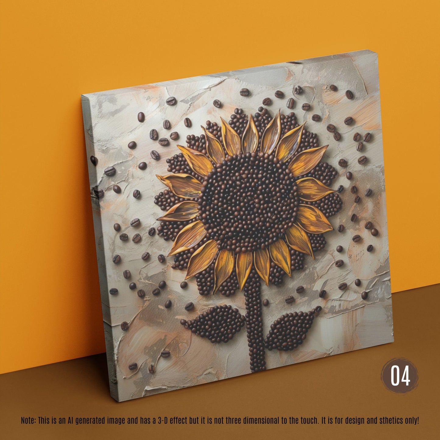 Sunflower Coffee Bean Wall Art_Display Art