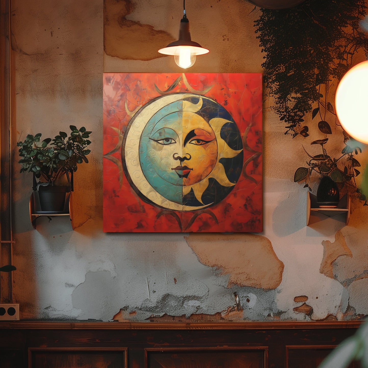 Celestial-inspired wall_Restaurant Decor