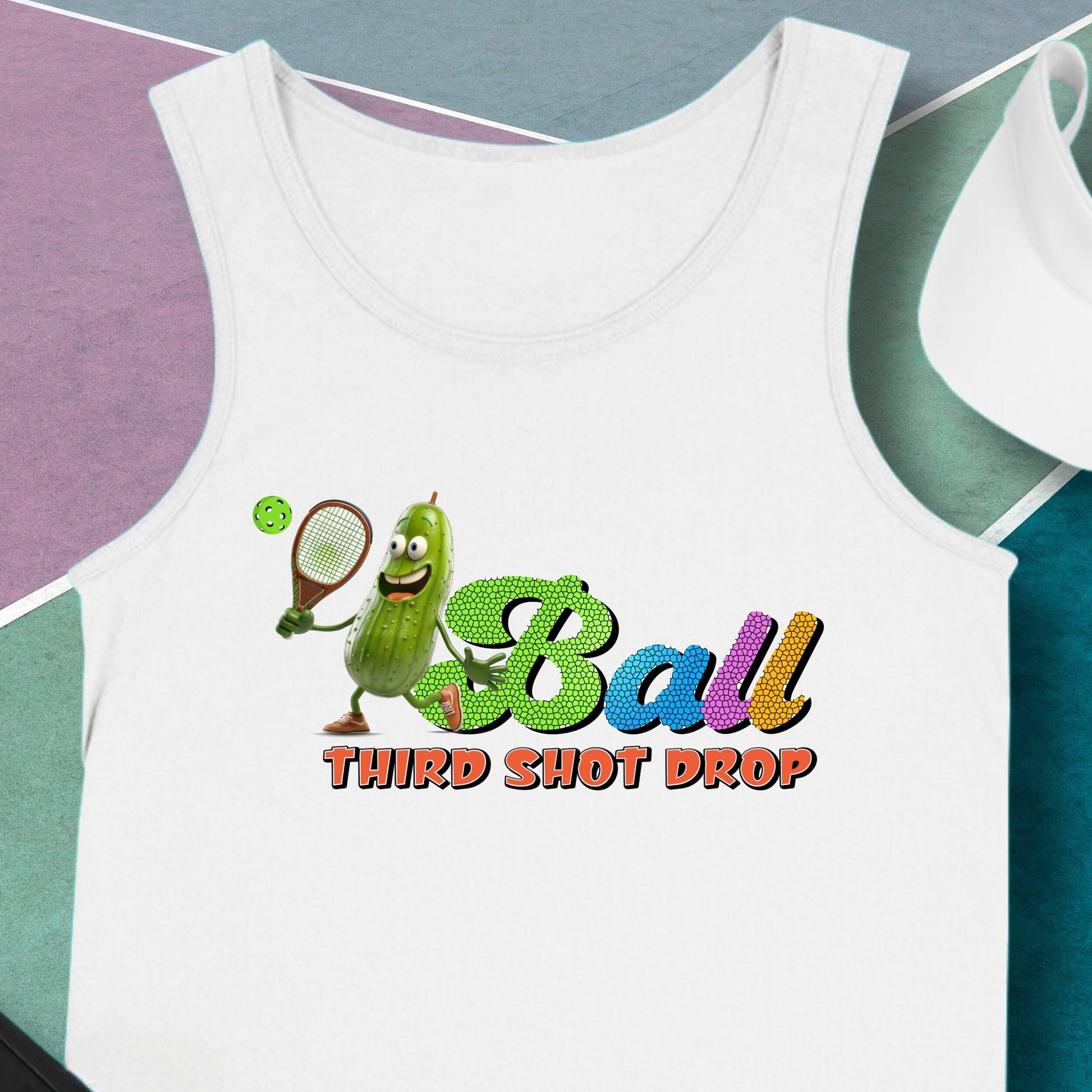 Pickle Ball Tank Top_White Mockup