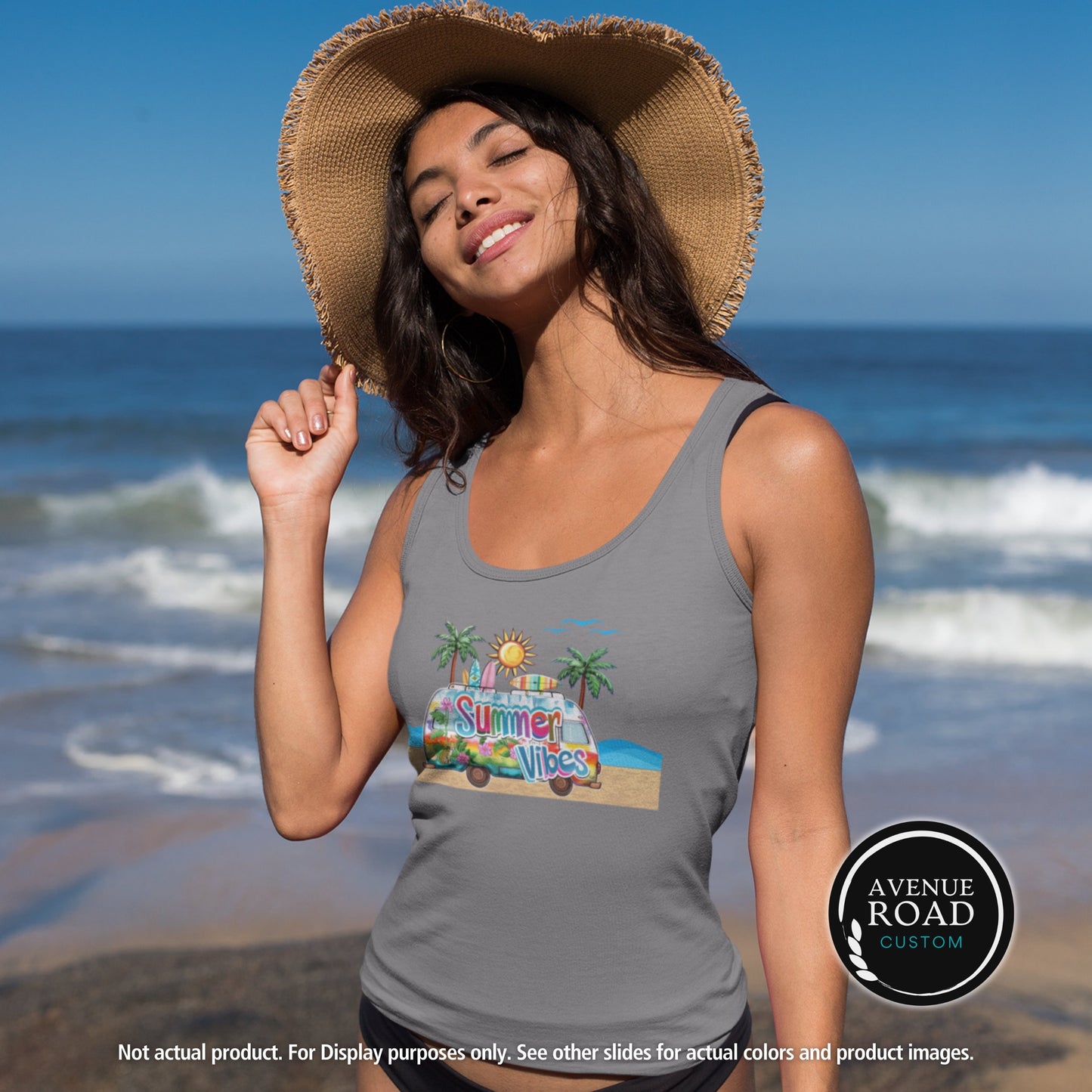 Summer Vibes Beach Tank Top_Grey Top